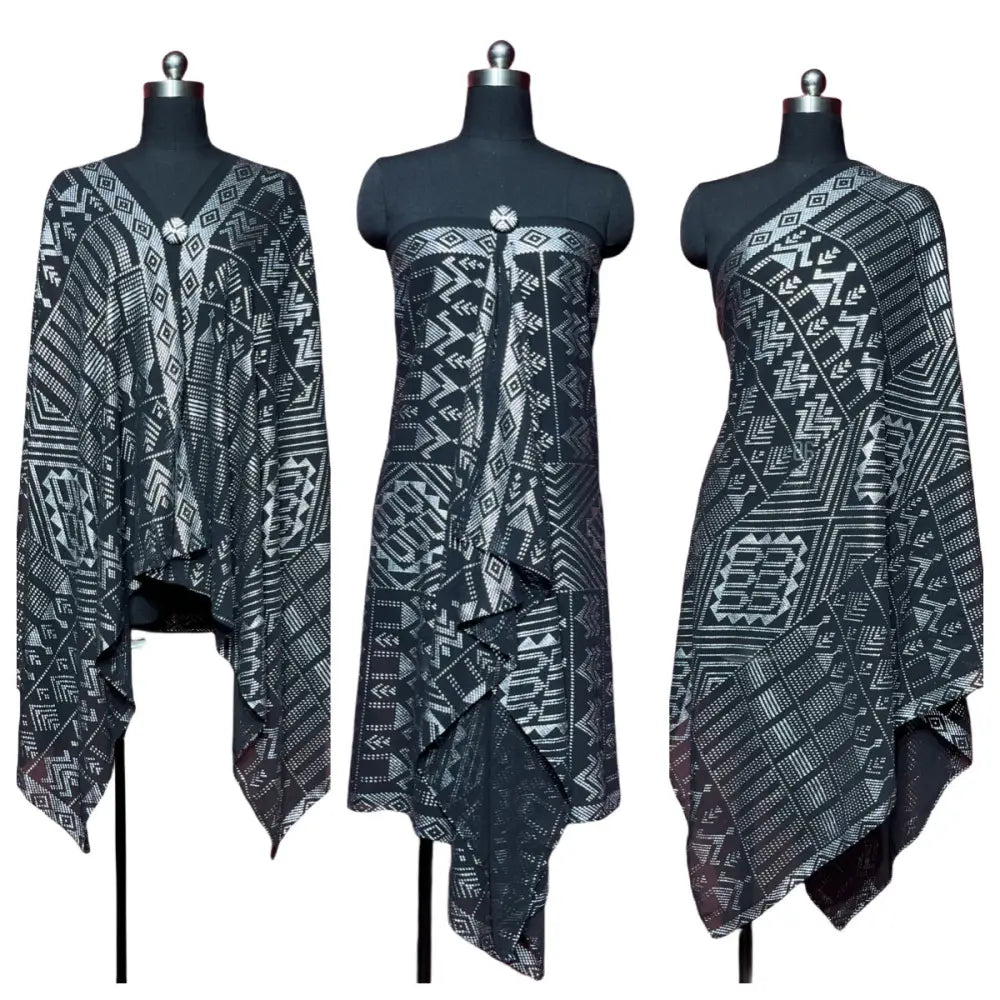 Gorgeous Tinfoil Gold Multifunctional Scarf Summer Shawl - Black Silver / 180CM - long shawl