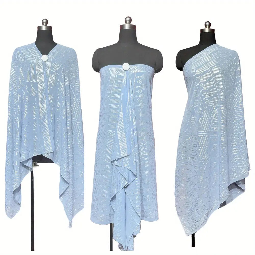 Gorgeous Tinfoil Gold Multifunctional Scarf Summer Shawl - Blue / 180CM - long shawl