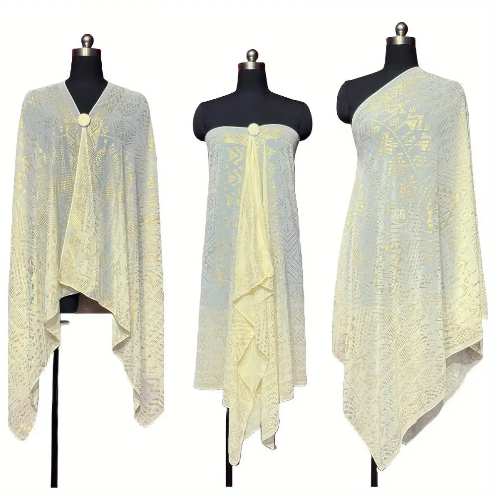 Gorgeous Tinfoil Gold Multifunctional Scarf Summer Shawl - long shawl