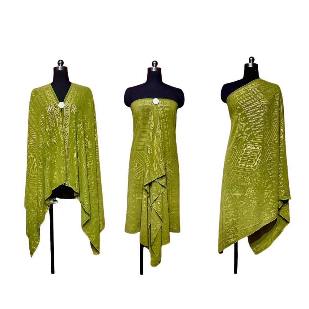 Gorgeous Tinfoil Gold Multifunctional Scarf Summer Shawl - Mustard Green / 180CM - long shawl