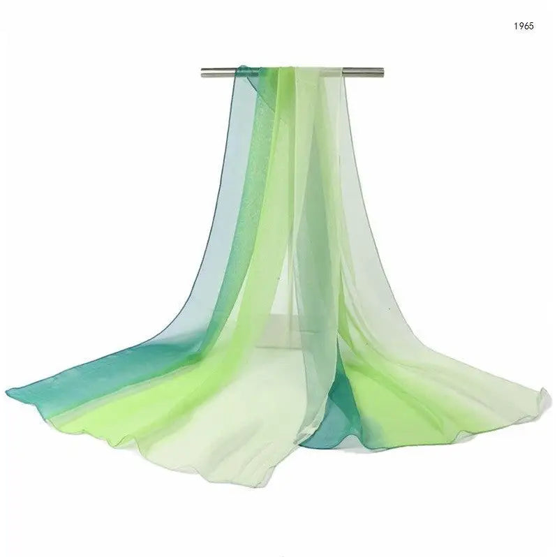 Gradient Silk Shawl - Green3 - Gradient Silk Shawl