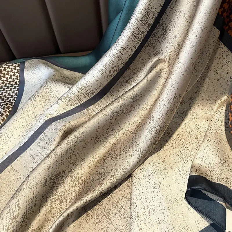 Houndstooth Color Matching New Silk Satin Scarf
