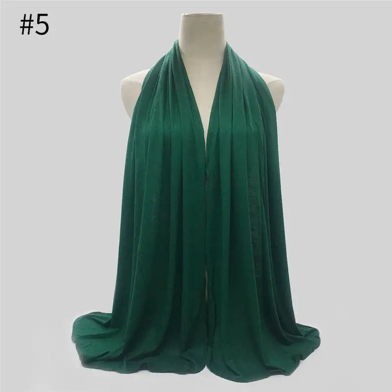 Jersey Hijab Long Shawl Instant Hijab - Green - Jersey Hijab