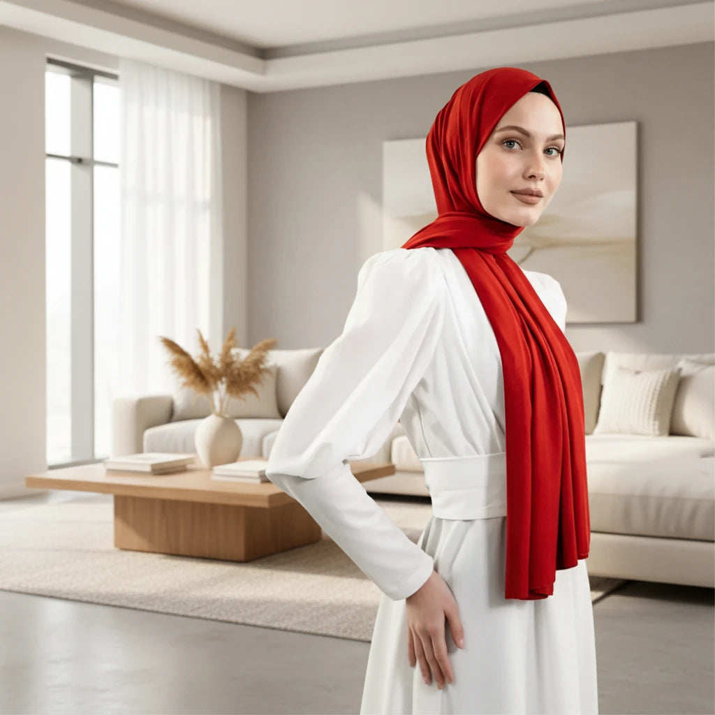 Jersey Red Hijab - Hijab