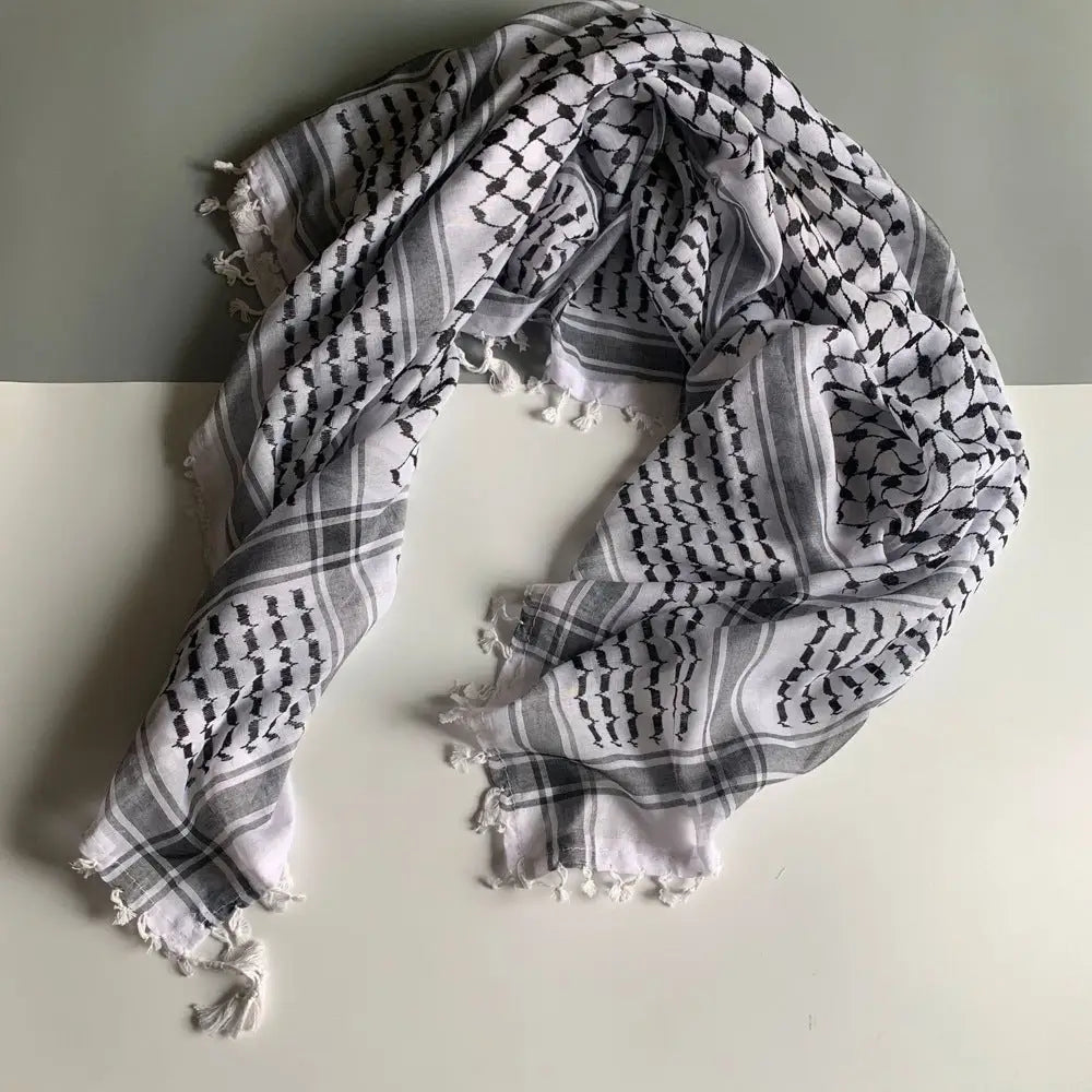Keffiyeh Square Scarf Middle Eastern Scarf Muslim Kerchief - Keffiyeh Square Scarf