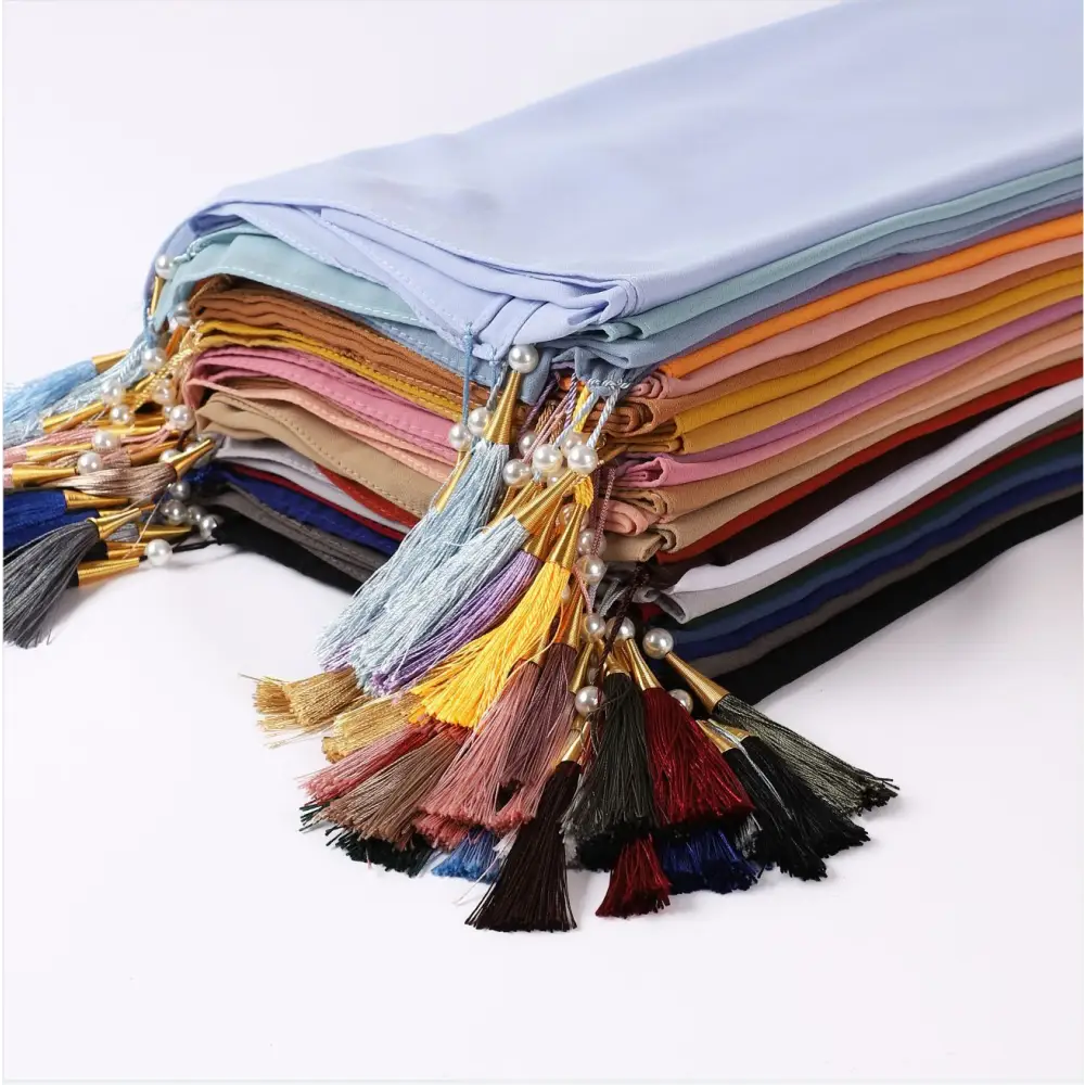 Long Tassel Chiffon Hijab