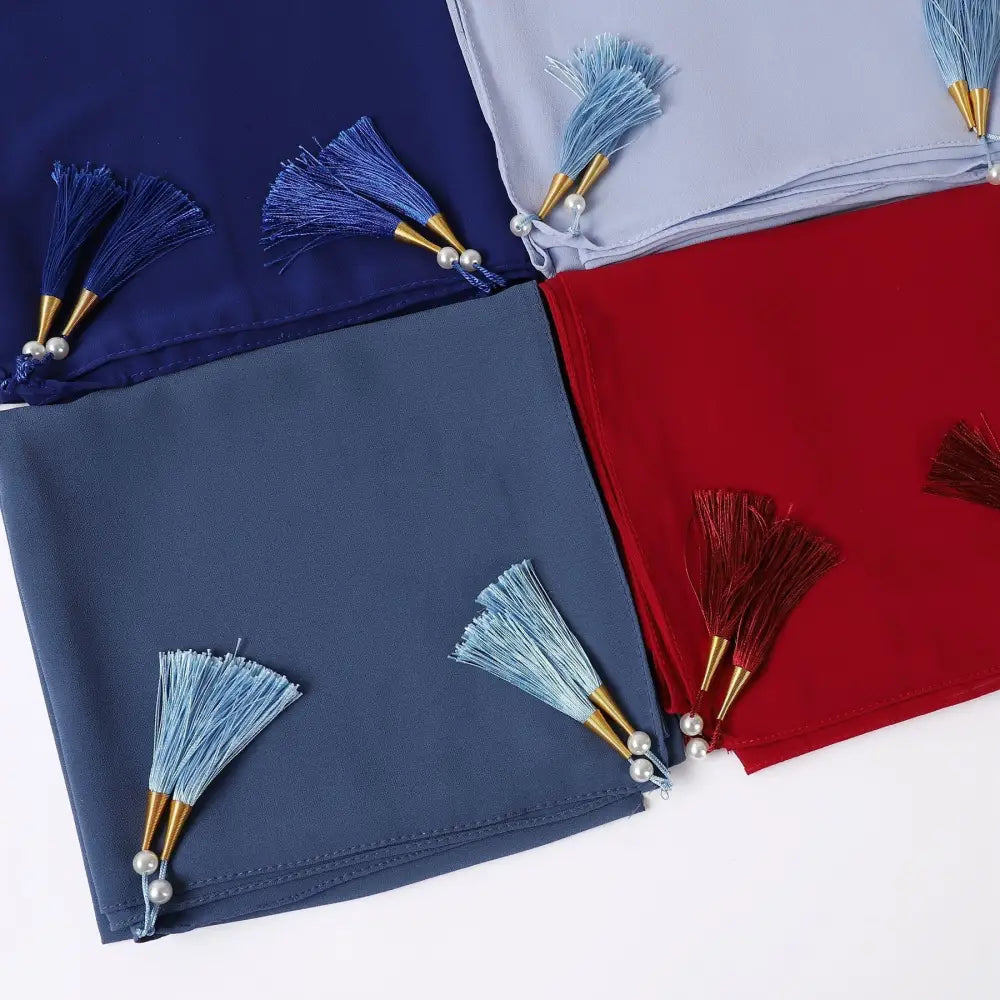 Long Tassel Chiffon Hijab