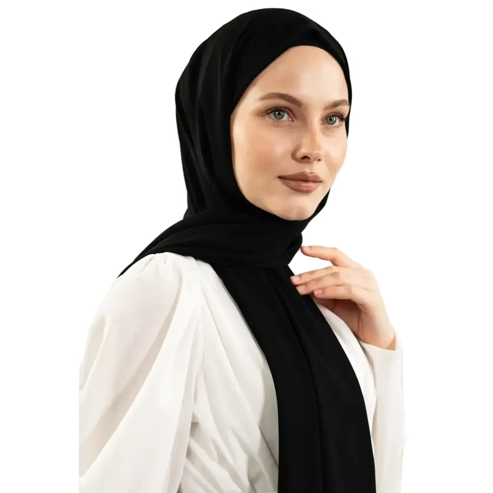 Madina Silk Black Hijab - Hijab