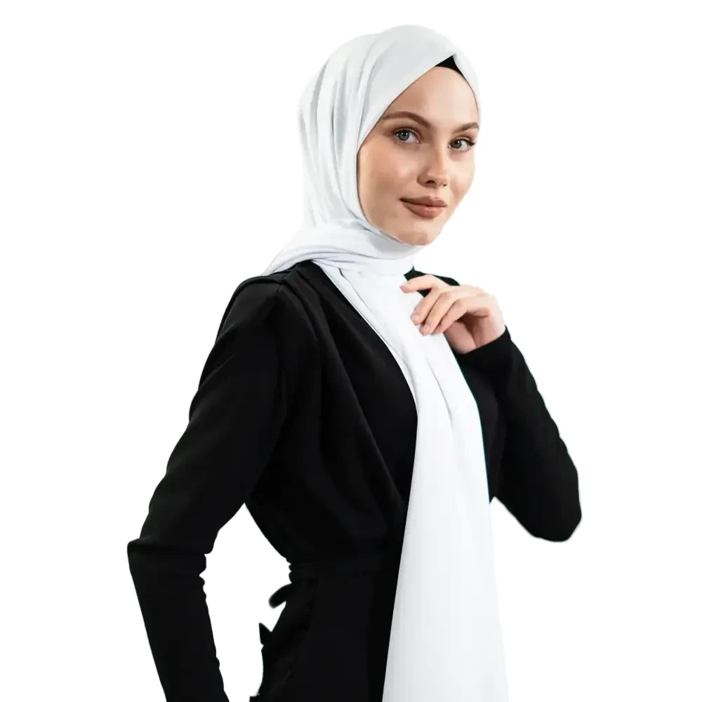 Madina Silk White Shawl