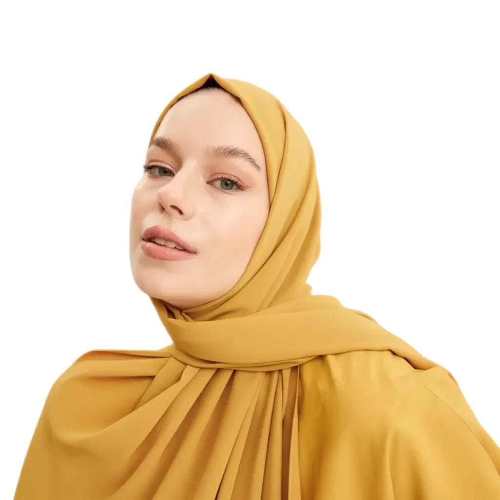 Madina Silk Yellow Shawl - Hijab