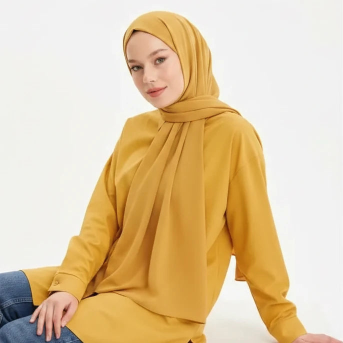 Madina Silk Yellow Shawl