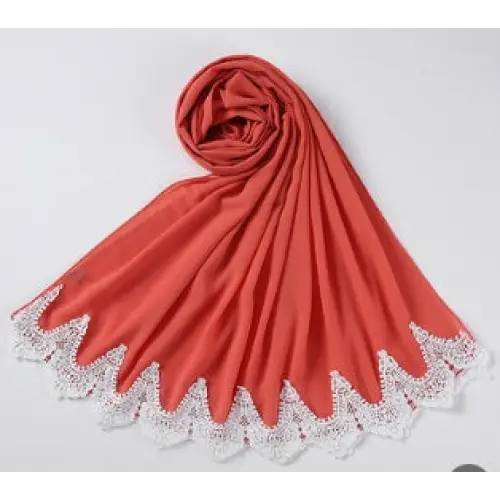 Malaysian Pearl Chiffon Scarf Stitching Lace Scarf - 19Style - Chiffon scarf