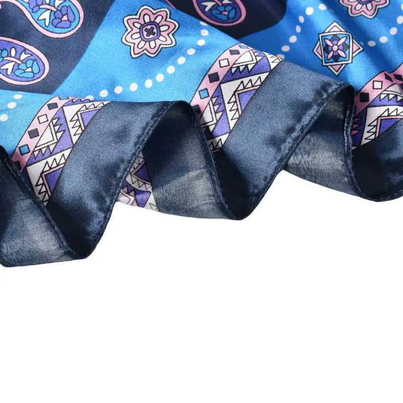 Minimalist Patterned Silk Satin Square Scarf
