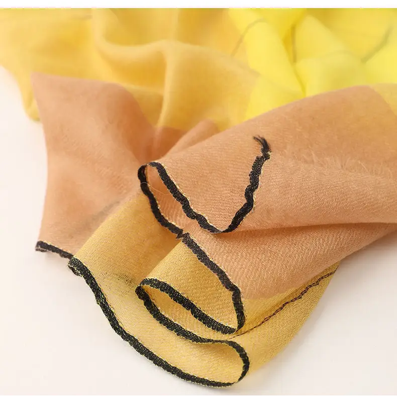 Multicolour Plaid Long Bib Luxury Cashmere Shawl
