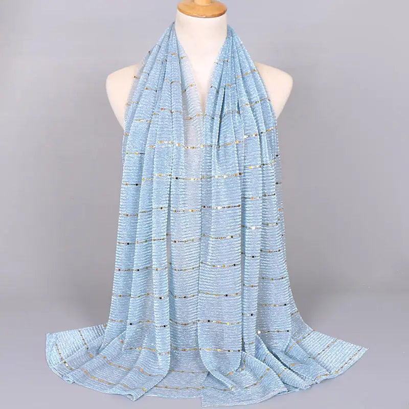 New Women’s Lamp Wick Silk Sequined Scarf