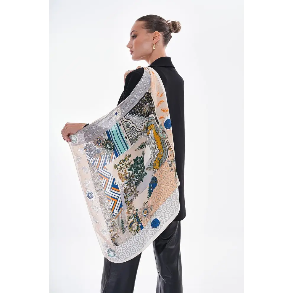 Patterned Beige Scarf