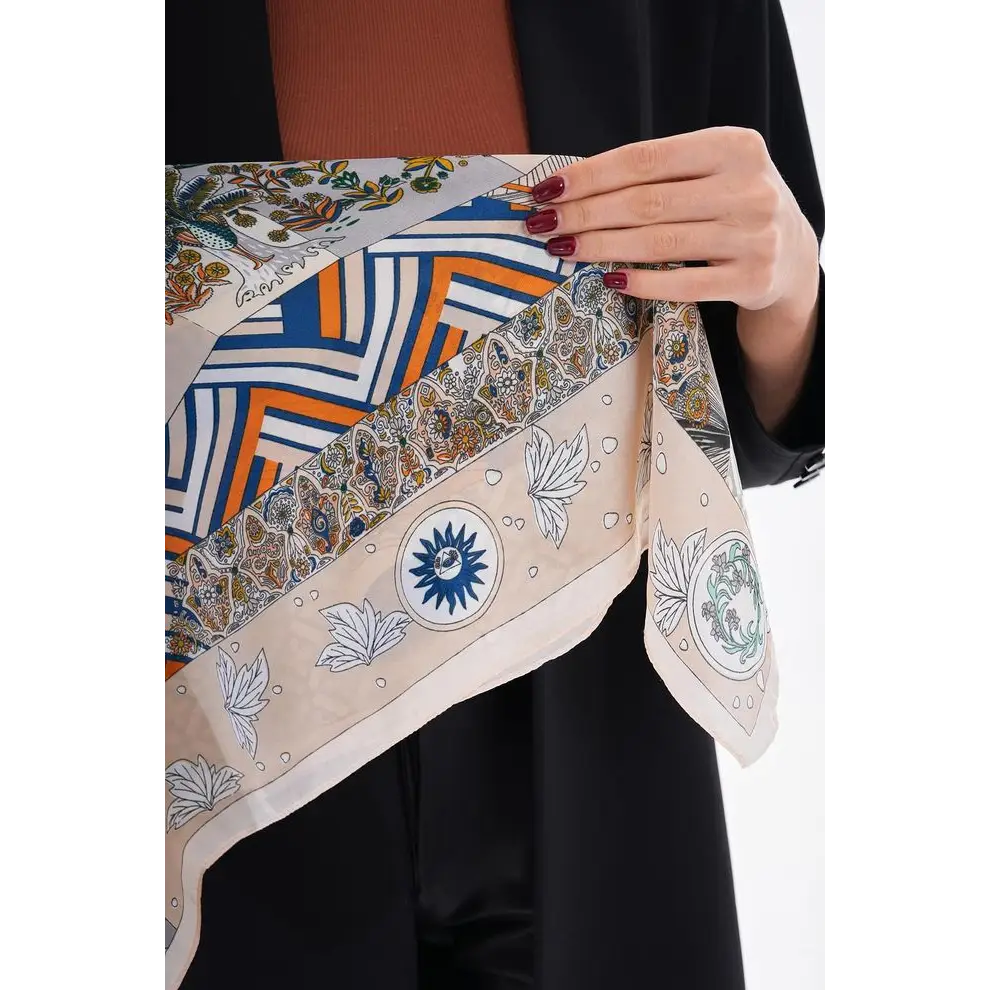 Patterned Beige Scarf