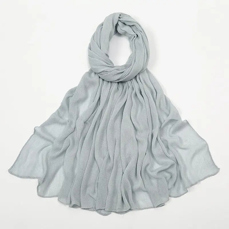 Rayon Wrinkle Scarf Women’s Summer Scarf - 11 Smoke Blue / 180cm - Long hijab