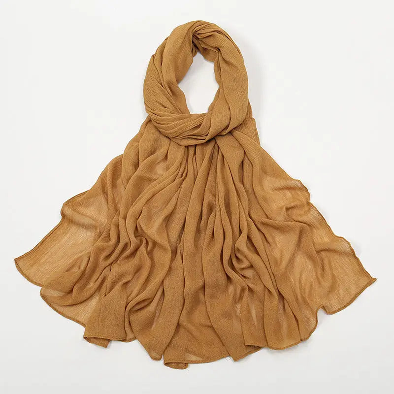 Rayon Wrinkle Scarf Women’s Summer Scarf - 12 Turmeric / 180cm - Long hijab