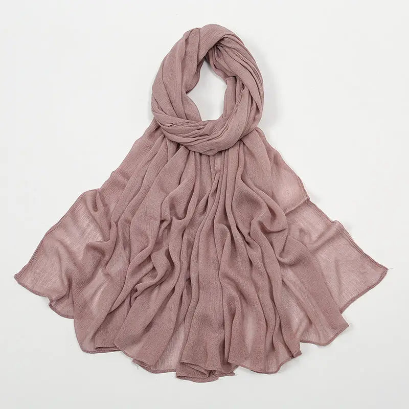 Rayon Wrinkle Scarf Women’s Summer Scarf - 26 Pink Color / 180cm - Long hijab