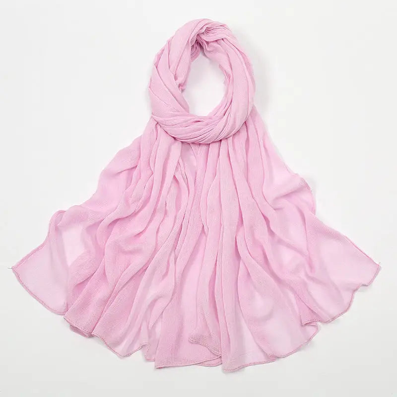 Rayon Wrinkle Scarf Women’s Summer Scarf - 29 Pink / 180cm - Long hijab