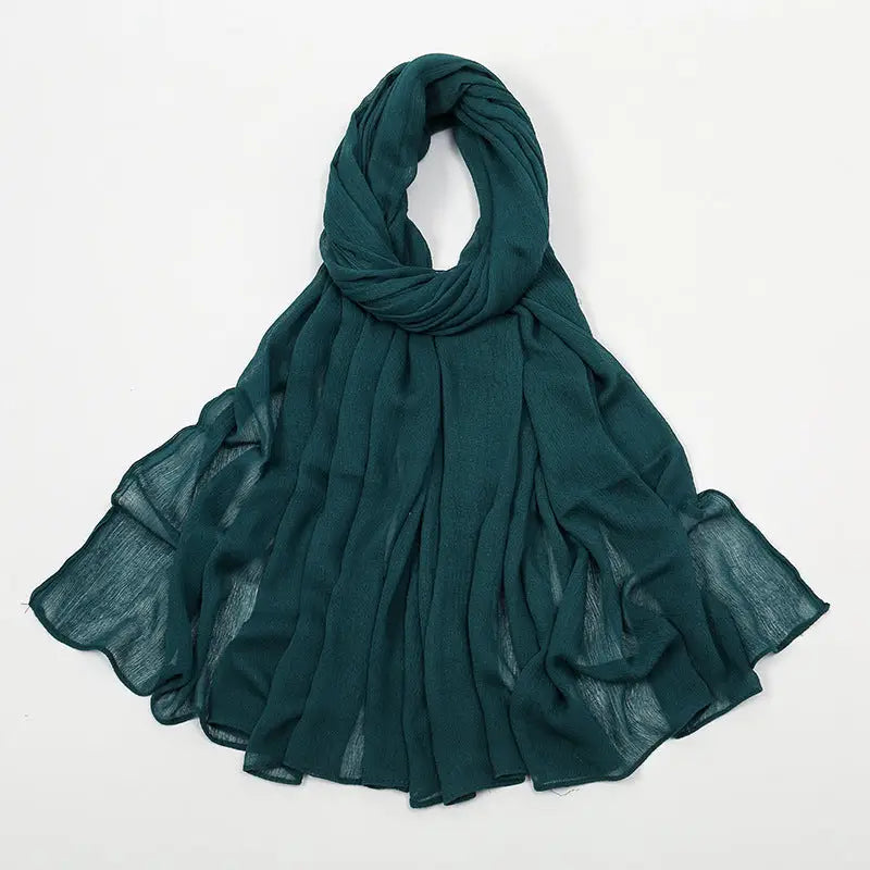 Rayon Wrinkle Scarf Women’s Summer Scarf - 3 Ha Green / 180cm - Long hijab