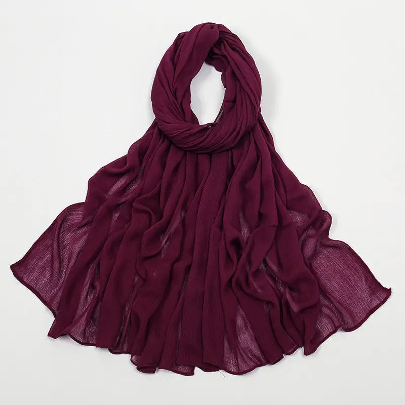 Rayon Wrinkle Scarf Women’s Summer Scarf - 31 Roland Purple / 180cm - Long hijab