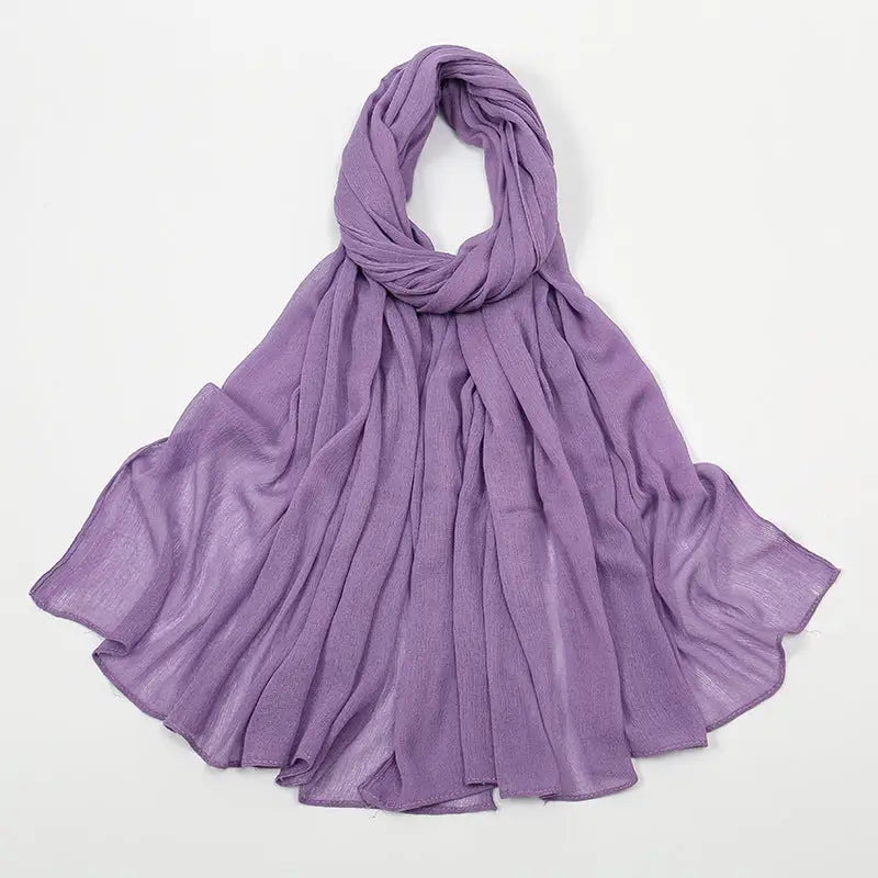 Rayon Wrinkle Scarf Women’s Summer Scarf - 35 Light Purple / 180cm - Long hijab