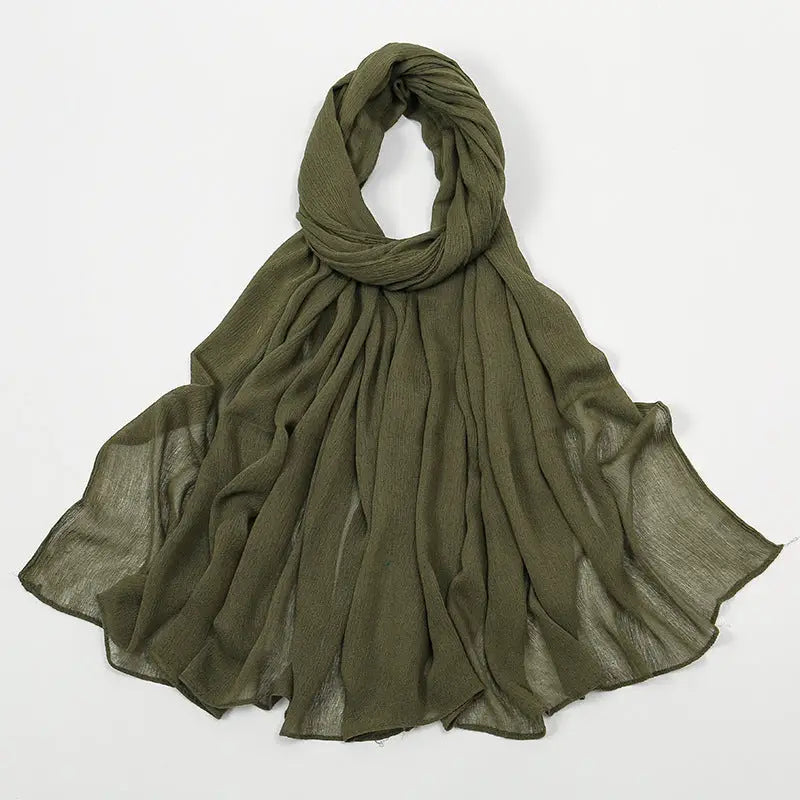 Rayon Wrinkle Scarf Women’s Summer Scarf - 38 Sweetened Bean Paste / 180cm - Long hijab