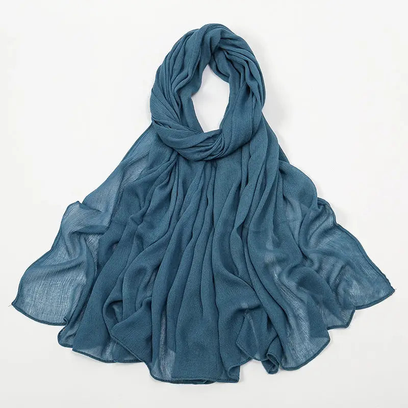 Rayon Wrinkle Scarf Women’s Summer Scarf - 4 Haqing / 180cm - Long hijab