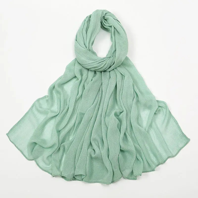 Rayon Wrinkle Scarf Women’s Summer Scarf - 6 Mint Green / 180cm - Long hijab
