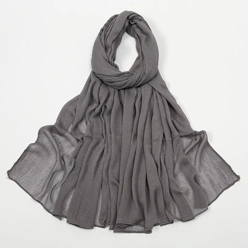 Rayon Wrinkle Scarf Women’s Summer Scarf - 8 Roland Gray / 180cm - Long hijab