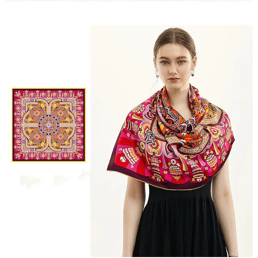 Silk scarf large square scarf ladies