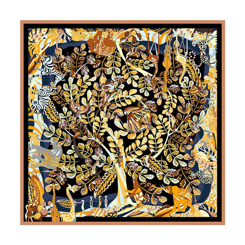 Women’s 16mm Thicken Twill Silk Scarf - HA88302 / 90x90cm - Square scarf