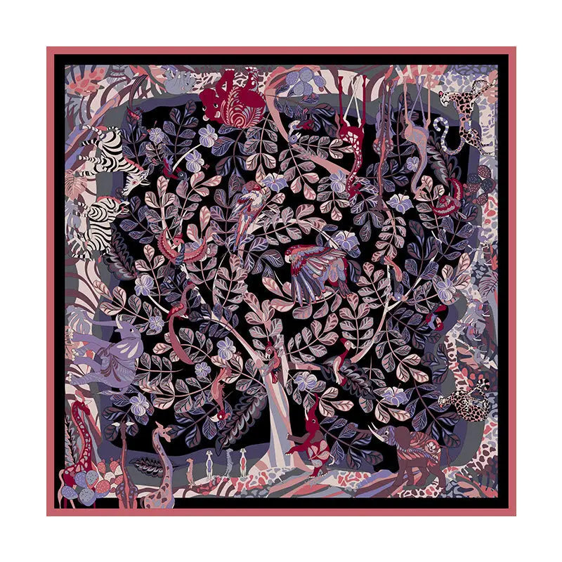 Women’s 16mm Thicken Twill Silk Scarf - HA88303 / 90x90cm - Square scarf