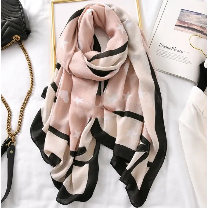 Women’s Cotton Scarf Casual Leopard Print Long Gauze Scarf - 2 STYLE