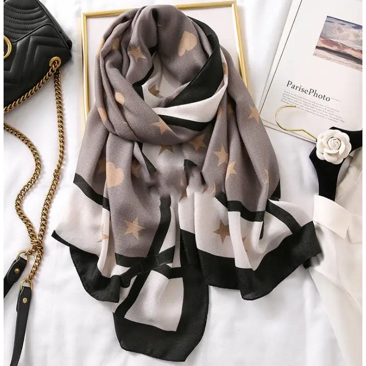 Women’s Cotton Scarf Casual Leopard Print Long Gauze Scarf - 3STYLE