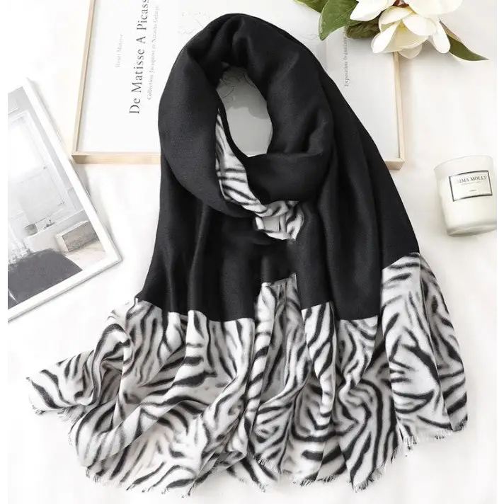 Women’s Cotton Scarf Casual Leopard Print Long Gauze Scarf - 4 STYLE
