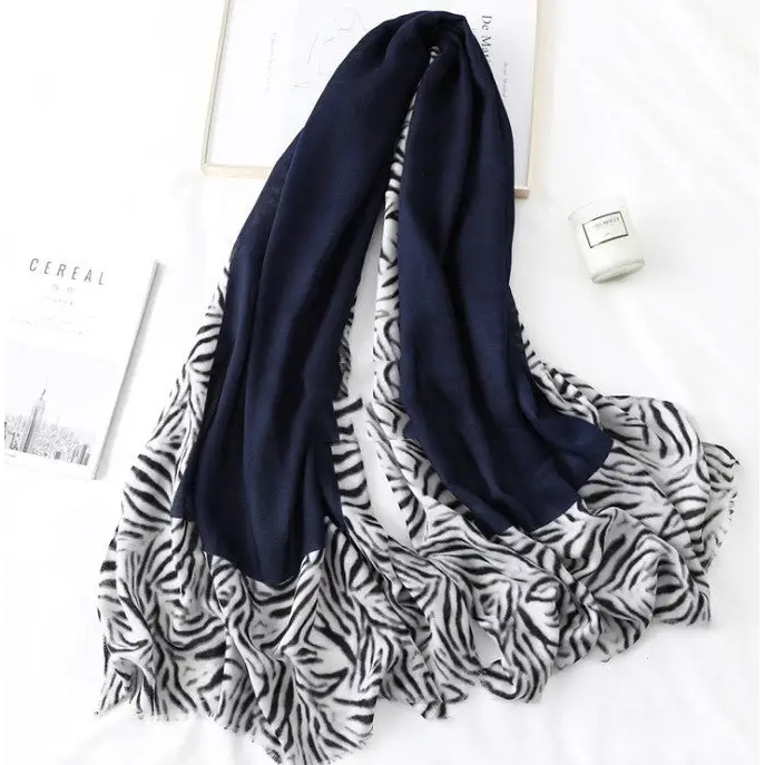Women’s Cotton Scarf Casual Leopard Print Long Gauze Scarf - 8 STYLE