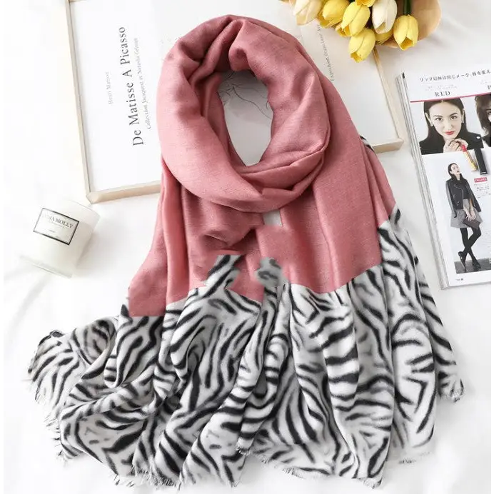 Women’s Cotton Scarf Casual Leopard Print Long Gauze Scarf - 9 STYLE
