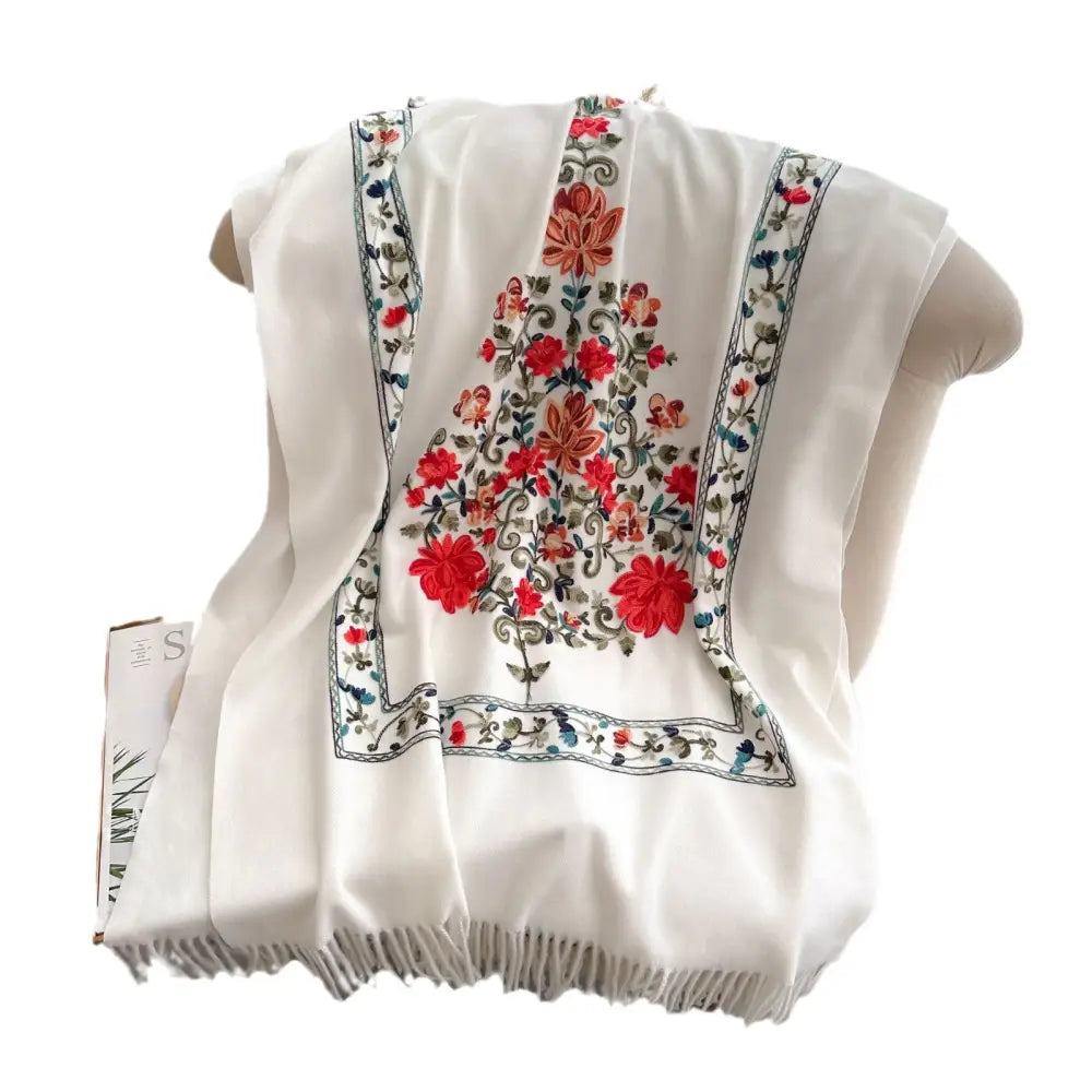 Women’s Embroidered Scarf All-matching Extra Thick Wool Shawl