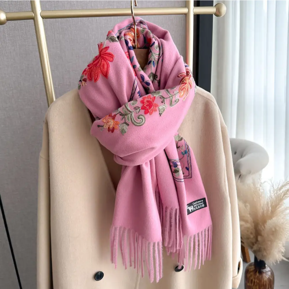 Women’s Embroidered Scarf All-matching Extra Thick Wool Shawl