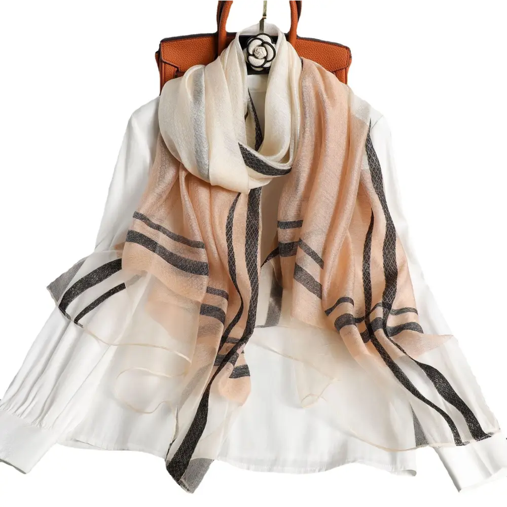 Women’s Korean Style Silk Plaid Scarf - Silk Plaid Scarf