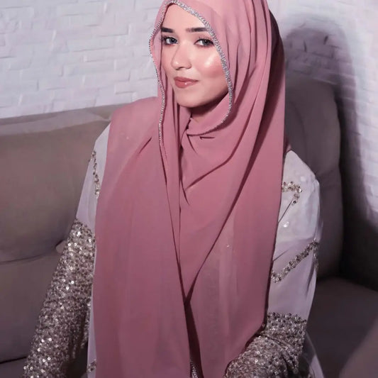 Women’s Light Diamond Chiffon Solid Colour Scarf